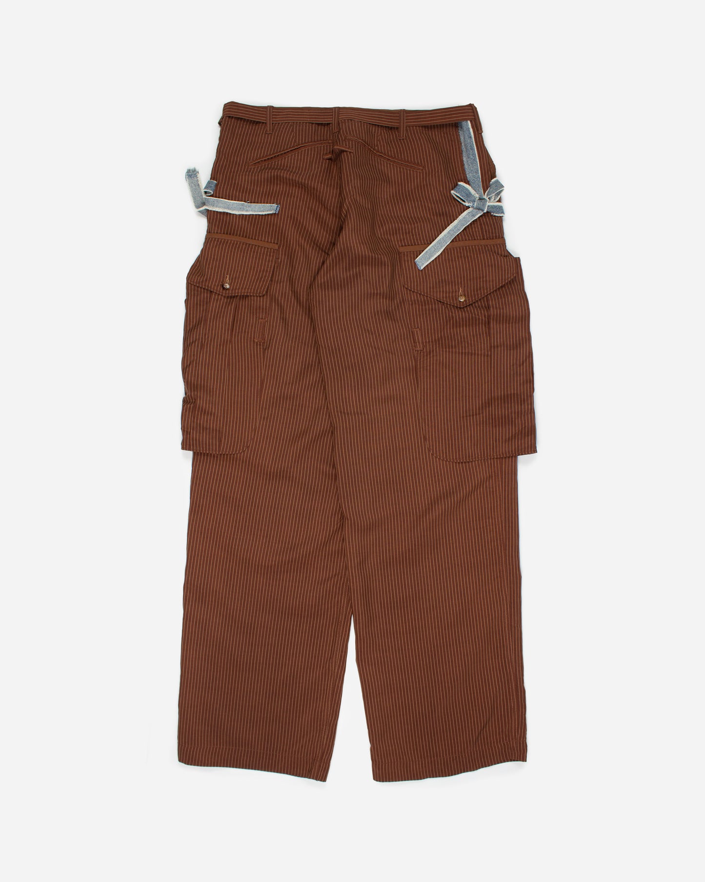 Brown Striped Cargo Pants